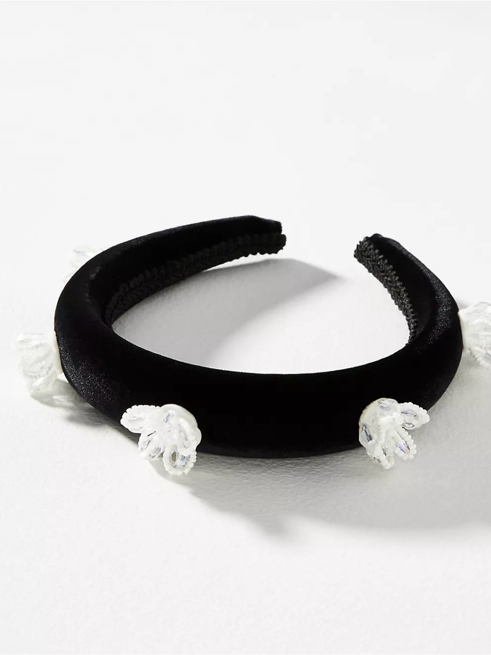 Sister Jane velvet headband with beaded flowers